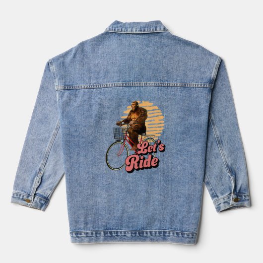 Funny Bigfoot Cycling, Lass's Ride Jeansjacke (Rückseite)