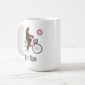 Funny Bigfoot Cycling, Lass's Ride Kaffeetasse (Vorderseite Links)