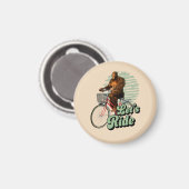 Funny Bigfoot Cycling, Lass's Ride Magnet (Vorderseite/Rückseite)