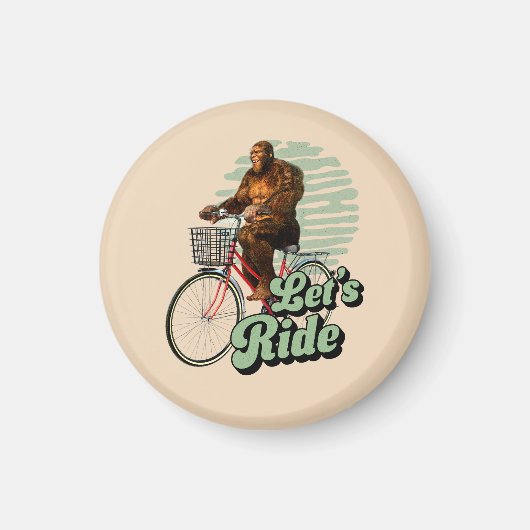 Funny Bigfoot Cycling, Lass's Ride Magnet (Vorne)