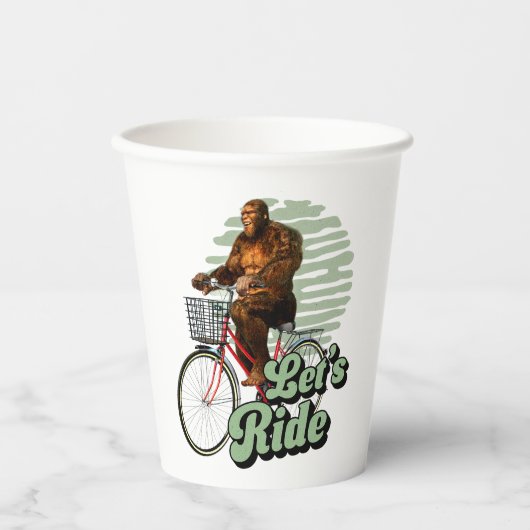 Funny Bigfoot Cycling, Lass's Ride Pappbecher (Vorderseite)
