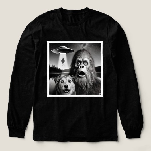 Funny Bigfoot & Dog for  Alien believers  Tri-Blend Shirt (Design Vorderseite)