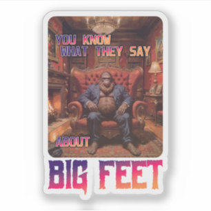 Funny Bigfoot Feet Meme Aufkleber