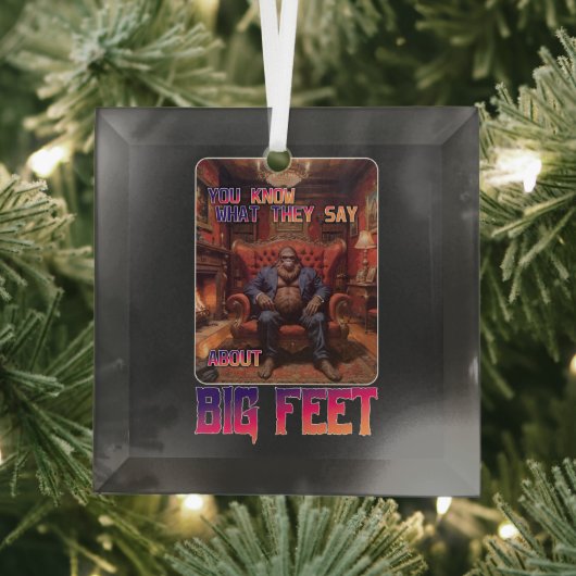 Funny Bigfoot Feet Meme Ornament Aus Glas (Insitu)