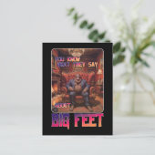 Funny Bigfoot Feet Meme Postkarte (Stehend Vorderseite)