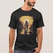 Funny Bigfoot Fischen Sunset Fischen Vater Sasqu T-Shirt (Vorderseite)