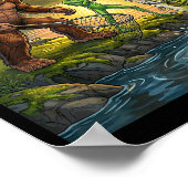 Funny Bigfoot Fishing Mens Alien Sasquatch Fishing Poster (Ecke)