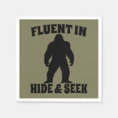 Funny Bigfoot - fließend in Verborgen und Suchen Serviette (Vorderseite)