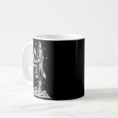 Funny Bigfoot Flying Into Space With Stars And Cos Kaffeetasse (Vorderseite Links)
