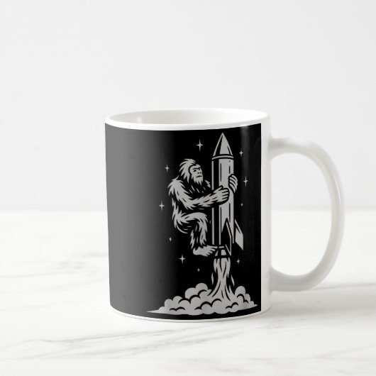 Funny Bigfoot Flying Into Space With Stars And Cos Kaffeetasse (Rechts)