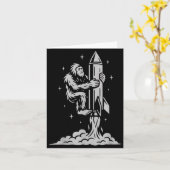 Funny Bigfoot Flying Into Space With Stars And Cos Karte (Gelbe Blume)