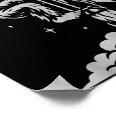 Funny Bigfoot Flying Into Space With Stars And Cos Poster (Ecke)