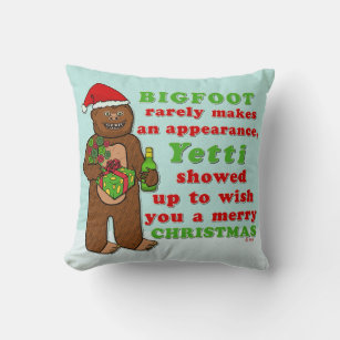 Funny Bigfoot Frohe Christmas Sasquatch Pun Kissen