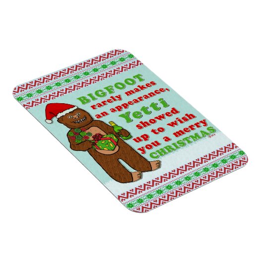 Funny Bigfoot Frohe Christmas Sasquatch Pun Magnet (Rechte Seite)