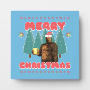 Funny Bigfoot - Frohe Weihnachten Fotoplatte