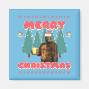 Funny Bigfoot - Frohe Weihnachten Magnet