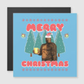 Funny Bigfoot - Frohe Weihnachten Magnetkarte (Vorne/Hinten)