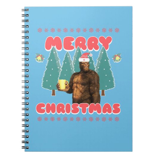 Funny Bigfoot - Frohe Weihnachten Notizblock (Vorderseite)
