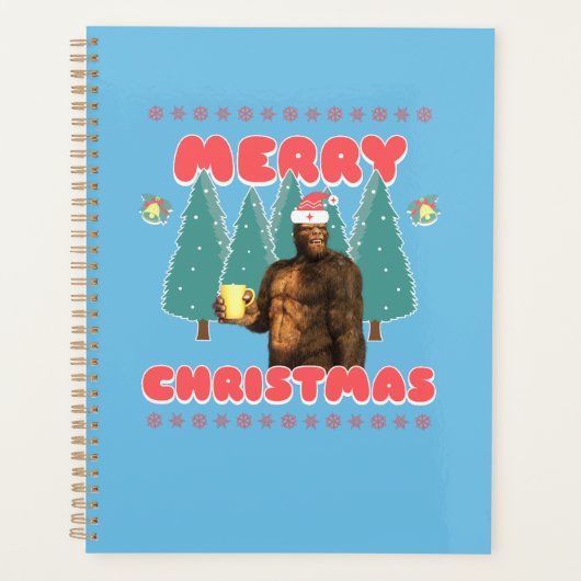Funny Bigfoot - Frohe Weihnachten Planer (Vorderseite)