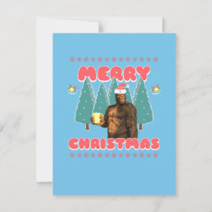 Funny Bigfoot - Frohe Weihnachten Postkarte