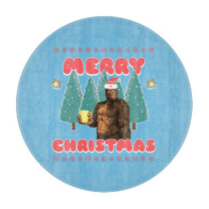 Funny Bigfoot - Frohe Weihnachten Schneidebrett