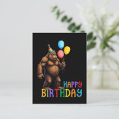 Funny BigFoot Geburtstagskarte mit Balloons Postkarte (Stehend Vorderseite)
