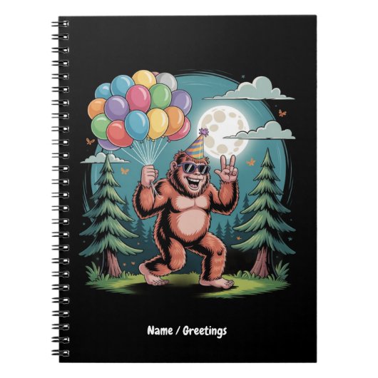 Funny Bigfoot Geburtstagsparty Bash Ballons Notizblock (Vorderseite)