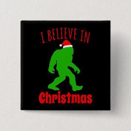 Funny Bigfoot glaube ich an Weihnachten Button