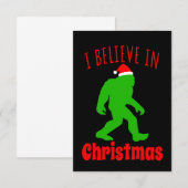 Funny Bigfoot glaube ich an Weihnachten Dankeskarte (Vorne/Hinten)