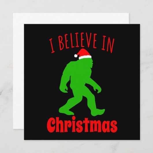 Funny Bigfoot glaube ich an Weihnachten Einladung (Vorne/Hinten)