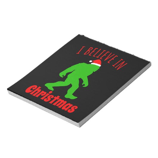 Funny Bigfoot glaube ich an Weihnachten Notizblock (Rotiert)
