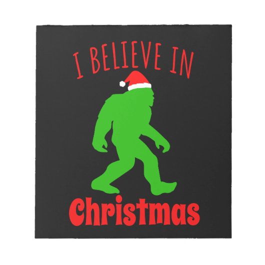 Funny Bigfoot glaube ich an Weihnachten Notizblock (Vorderseite)