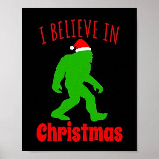 Funny Bigfoot glaube ich an Weihnachten Poster (Vorne)