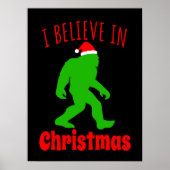 Funny Bigfoot glaube ich an Weihnachten Poster (Vorne)