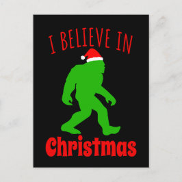 Funny Bigfoot glaube ich an Weihnachten Postkarte
