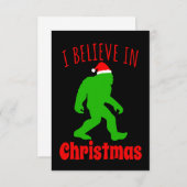Funny Bigfoot glaube ich an Weihnachten RSVP Karte (Vorne/Hinten)