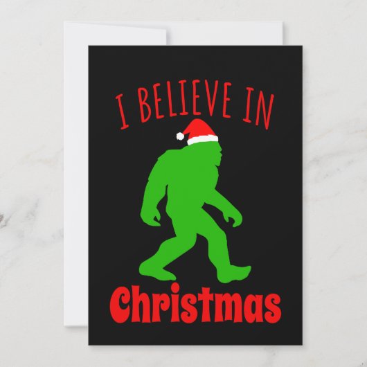 Funny Bigfoot glaube ich an Weihnachten Save The Date (Vorderseite)