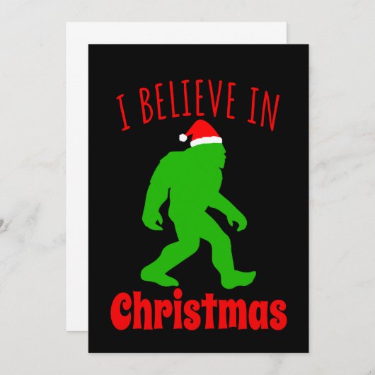 Funny Bigfoot glaube ich an Weihnachten Save The Date (Vorne/Hinten)