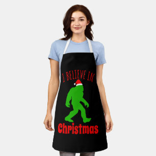 Funny Bigfoot glaube ich an Weihnachten Schürze