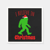 Funny Bigfoot glaube ich an Weihnachten Serviette (Vorderseite)
