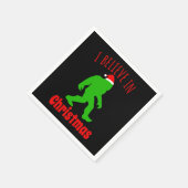 Funny Bigfoot glaube ich an Weihnachten Serviette (Ecke)