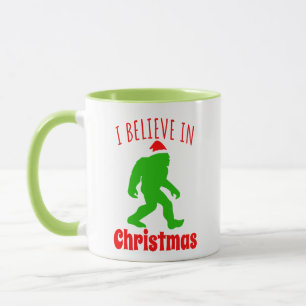 Funny Bigfoot glaube ich an Weihnachten Tasse
