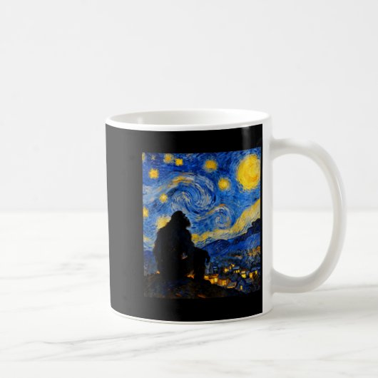 Funny Bigfoot Graphic Van Gogh Style Sasquatch Sta Kaffeetasse (Rechts)