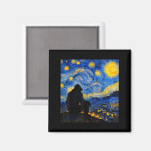 Funny Bigfoot Graphic Van Gogh Style Sasquatch Sta Magnet (Vorderseite/Rückseite)