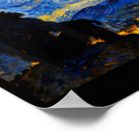 Funny Bigfoot Graphic Van Gogh Style Sasquatch Sta Poster (Ecke)