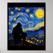 Funny Bigfoot Graphic Van Gogh Style Sasquatch Sta Poster (Vorne)