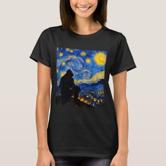 Funny Bigfoot Graphic Van Gogh Style Sasquatch Sta T-Shirt (Vorderseite)
