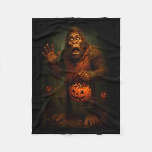 Funny Bigfoot Halloween Fleecedecke (Vorderseite)