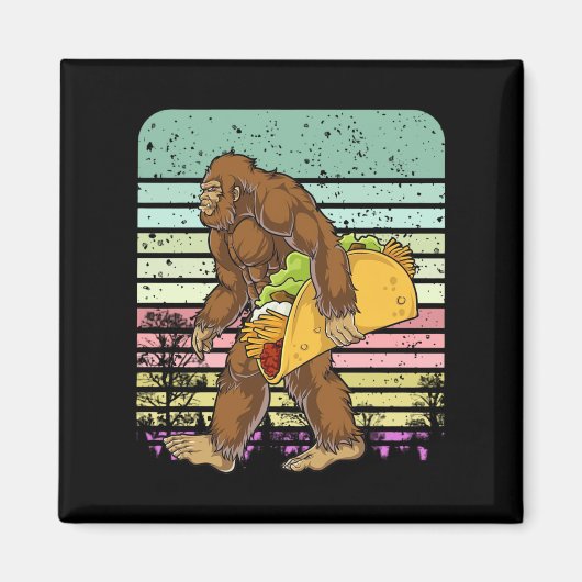 Funny Bigfoot Holding A Taco Magnet (Vorne)