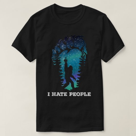 Funny Bigfoot I Hate People Design T-Shirt (Design vorne)